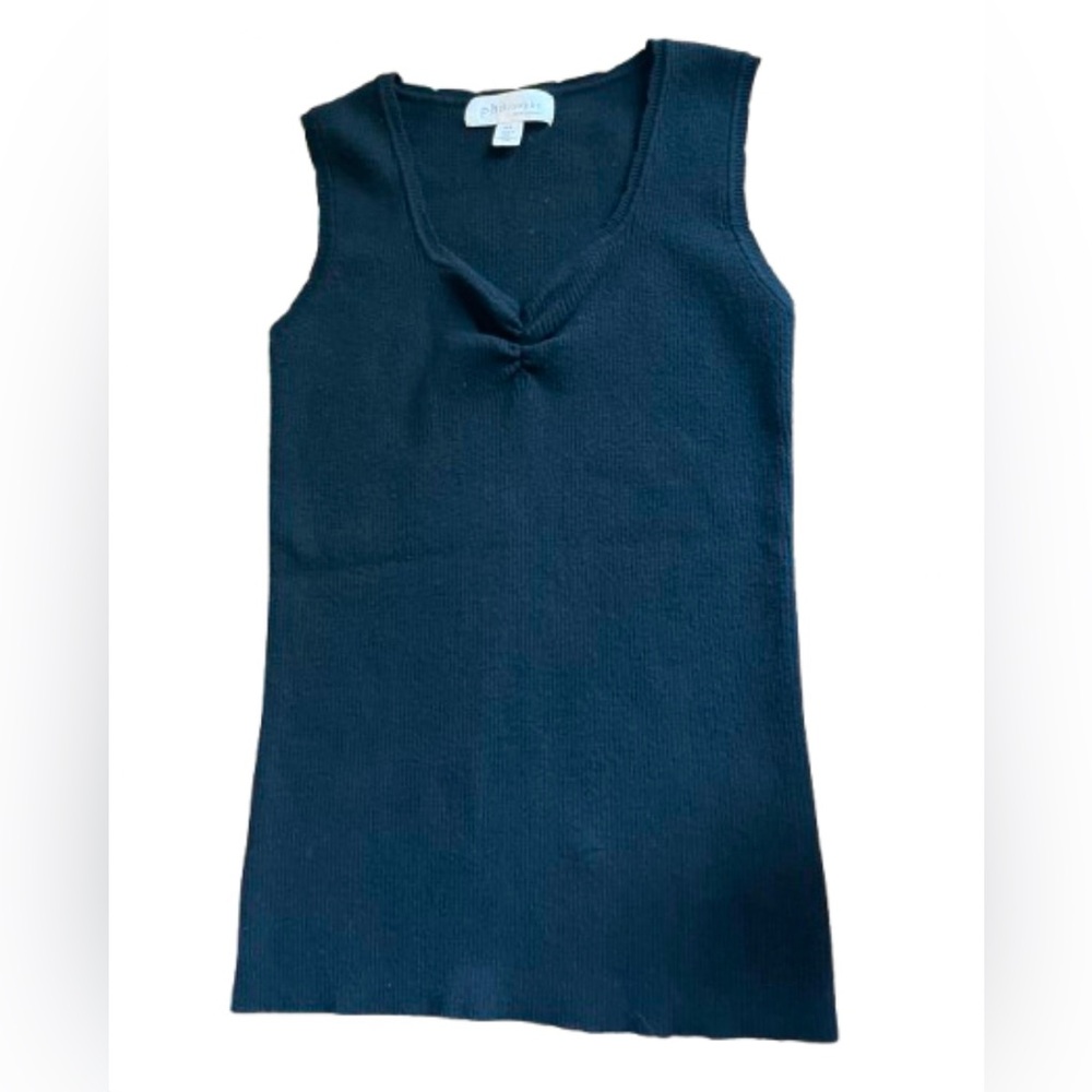 Philosophy Black Sleeveless Sweater Top